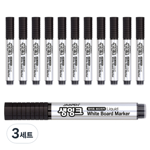자바펜 생잉크 화이트 보드마카, 흑색, 36개