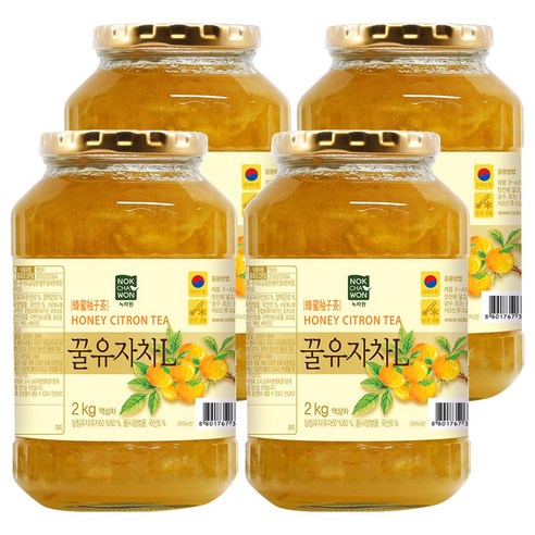 녹차원 차다움 꿀유자차, 2kg, 4개