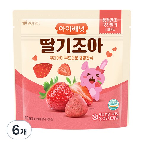 아이배냇 딸기 조아 과일칩, 12g, 6개