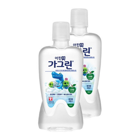 가그린 어린이용 구강세정제 딸기향 랜덤발송, 2개, 380ml