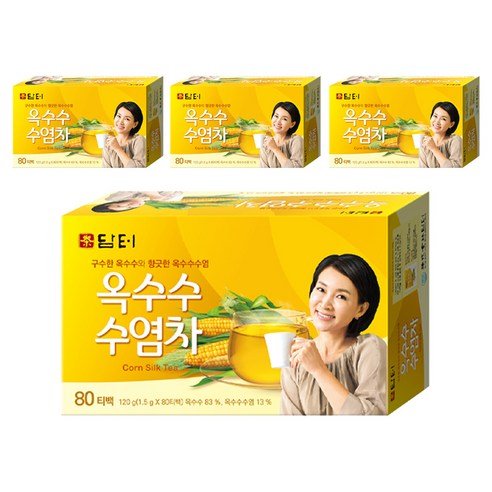 담터 옥수수수염차 티백, 1.5g, 80개입, 4개