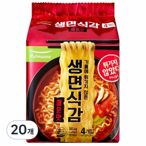 풀무원 생면식감 생라면 매운맛, 20개