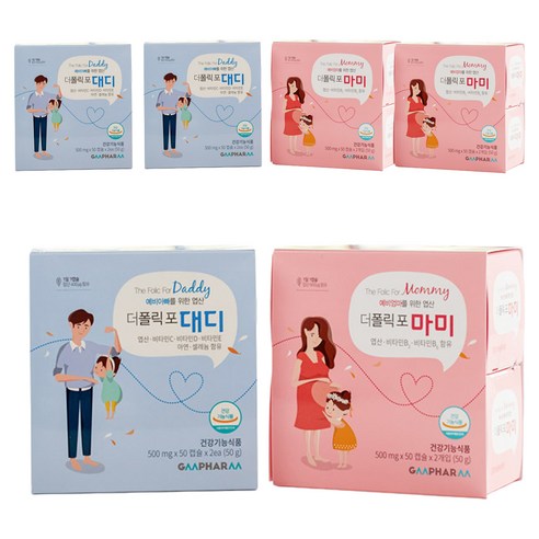 지엠팜 더폴릭포 마미 + 대디 엽산 영양제 세트, 3세트