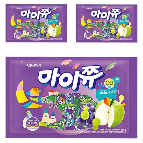 마이쮸 필로우 포도 사과 츄잉캔디, 720g, 3개