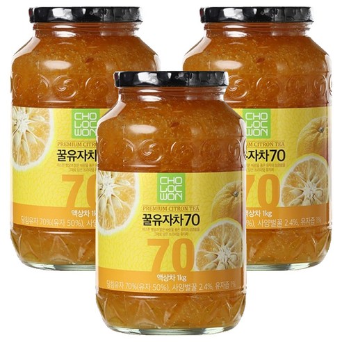 초록원 꿀유자차70, 1kg, 1개입, 3개