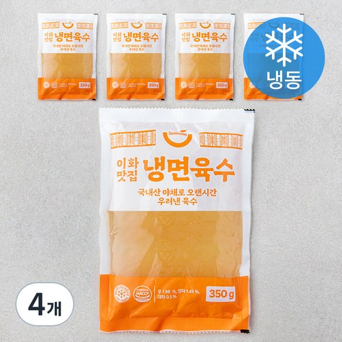 세미원 이화맛집 냉면육수 (냉동), 350g, 4개, 5개입