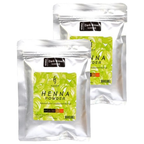 코겐 헤나파우더 염색약 100g, 다크브라운, 2개