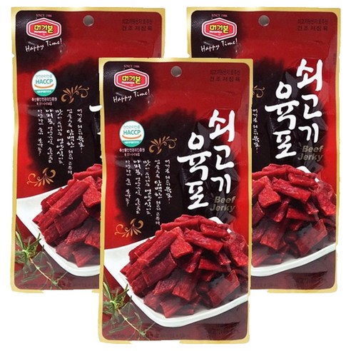 머거본 쇠고기 육포, 25g, 3개
