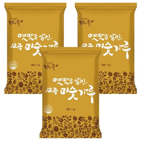 농부의뜰 12곡 미숫가루, 1kg, 3개