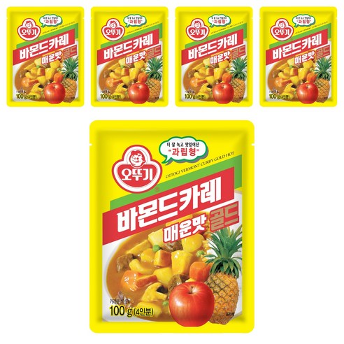 오뚜기 바몬드 카레 과립형 골드 매운맛, 100g, 5개