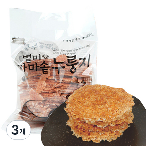 전통 가마솥 자연담아 누룽지, 1kg, 3개