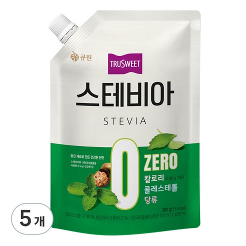 트루스위트 큐원 스테비아, 380g, 5개