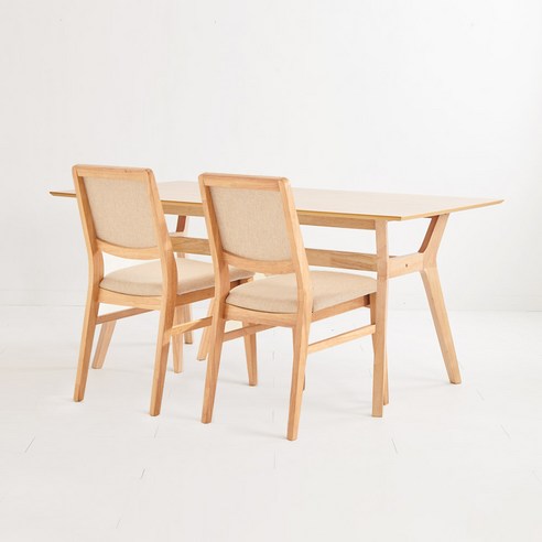 더 홈 원목 식탁 4인용 + 의자2p 방문설치, 내추럴