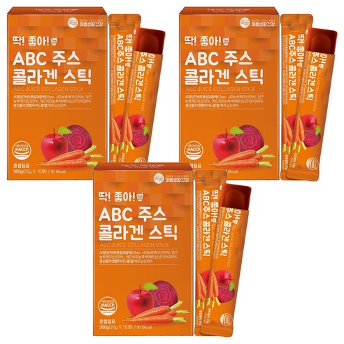 미쁨생활건강 딱좋아 ABC주스 콜라겐 젤리 스틱, 300g, 3개