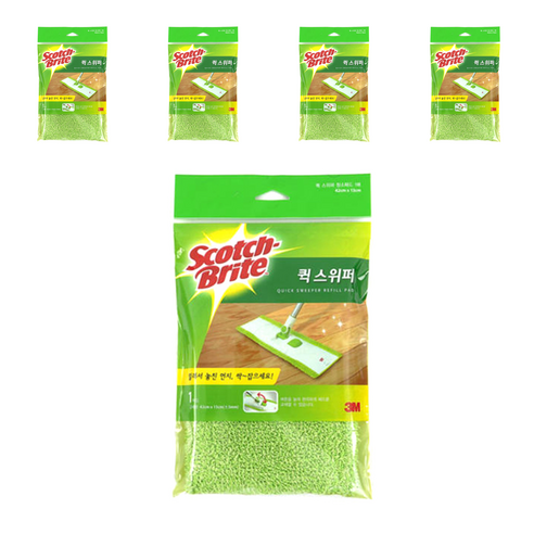 스카치브라이트 극세사 막대걸레용 청소포, 혼합색상, 5개