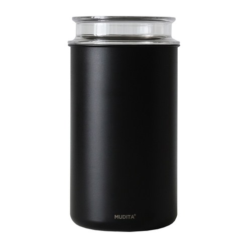 무디타 리본제이 스텐 이중 잠금 진공 원두 보관용기 1400ml, 블랙, 1개