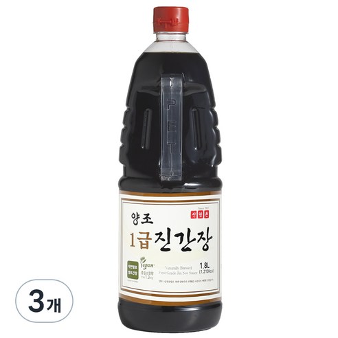신앙촌 양조 1급 진간장, 1.8L, 3개