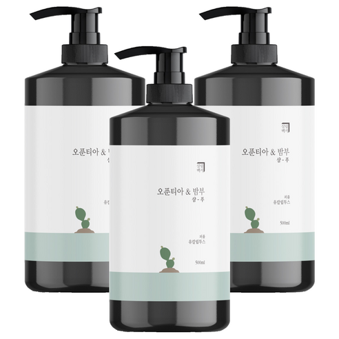 살림백서 오푼티아 앤 밤부 퍼퓸 샴푸 유칼립투스, 500ml, 3개