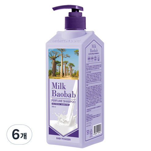 밀크바오밥 퍼퓸샴푸 베이비파우더향, 500ml, 6개
