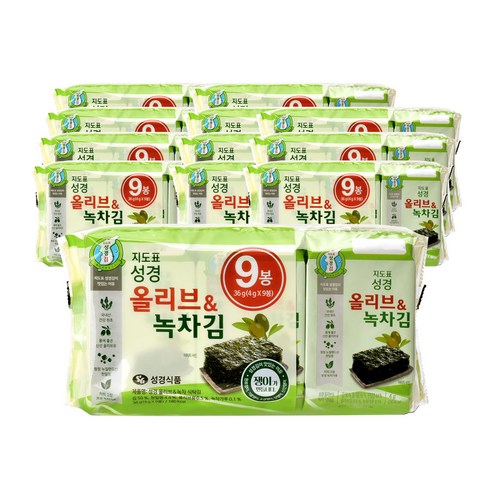 성경식품 올리브&녹차 식탁김, 4g, 108봉