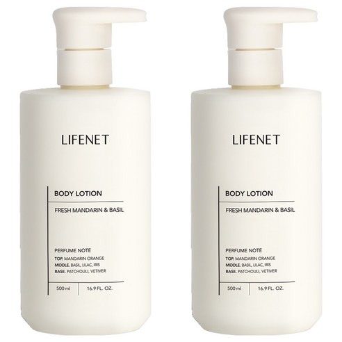 라이프넷 바디로션 프레쉬 만다린 앤 바질, 500ml, 2개