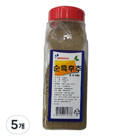 한울식품 순흑후추, 400g, 5개