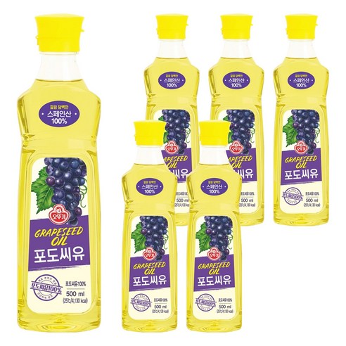 오뚜기 포도씨유, 500ml, 6개