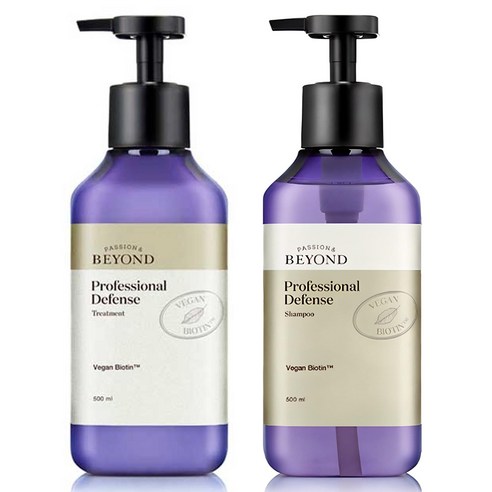 비욘드 프로페셔널 디펜스 탈모증상완화 비건 샴푸 500ml + 헤어트리트먼트 500ml, 1개
