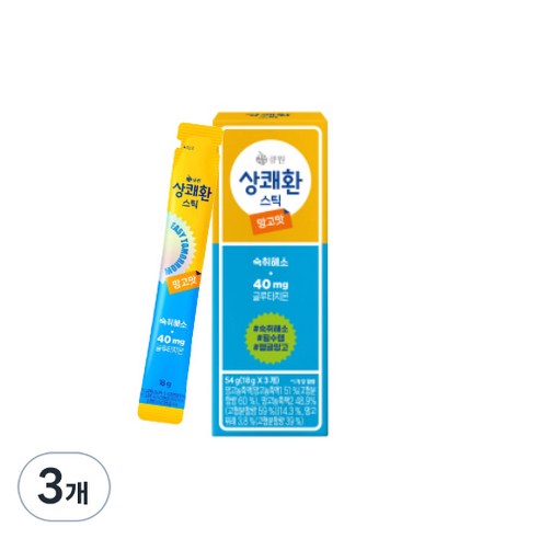 큐원 상쾌환 스틱 망고맛 3p, 54g, 3개