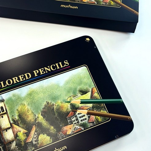 색감으로 피어나는 예술, 문화연필 48색 색연필 틴케이스