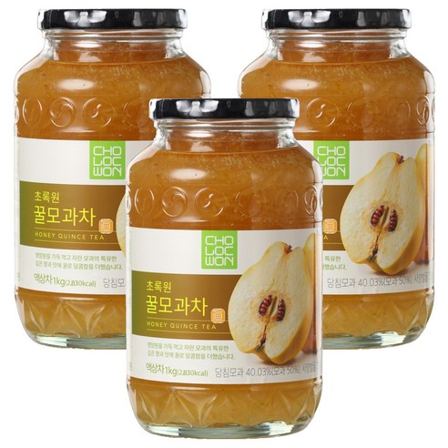 초록원 꿀모과차, 1kg, 3개입, 1세트