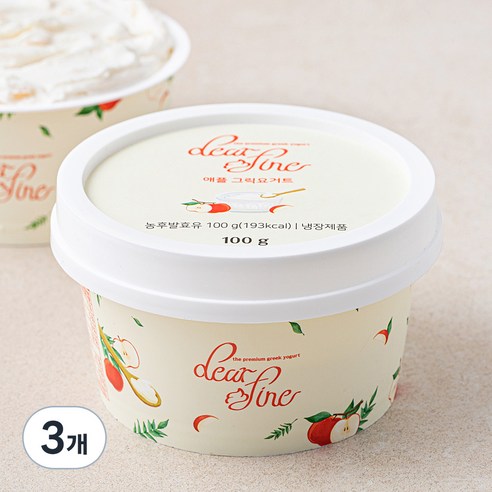 디어파인 애플 그릭요거트, 100g, 1개입, 3개