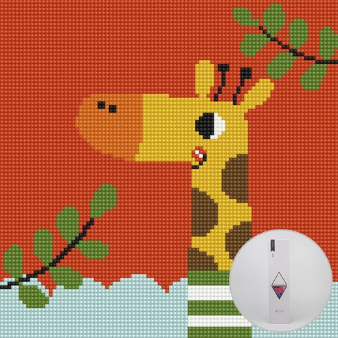 아트조이 DIY 보석 십자수 키트 25 x 25 cm, 아기 기린 폴, 1개