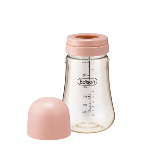 에디슨 국산 모유감성 PPSU 젖병, 노꼭지, 핑크, 340ml, 1개