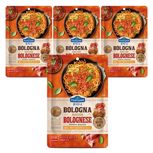 폰타나 볼로냐 베이컨 볼로네제 파스타소스, 130g, 4개