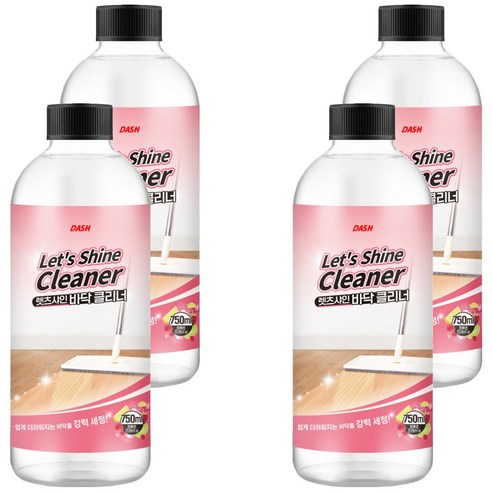 대쉬 렛츠샤인 바닥 클리너 청소 세정제, 750ml, 4개
