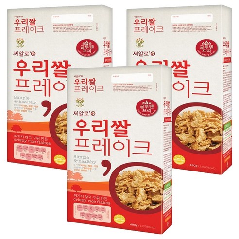 씨알로 우리쌀프레이크 시리얼, 3개, 490g