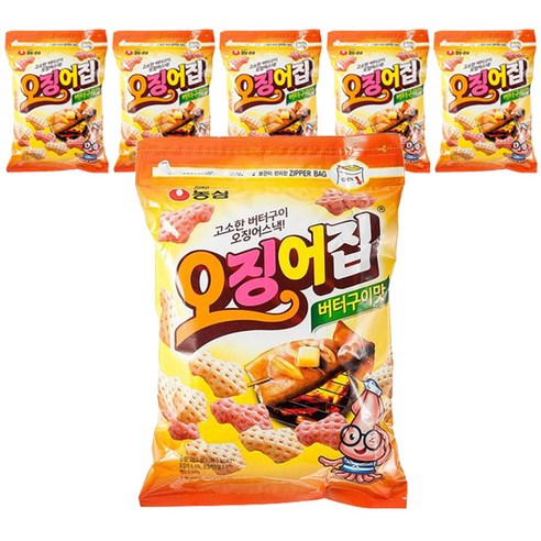 농심 오징어집 버터구이맛, 260g, 6개