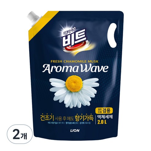 비트 아로마웨이브 일반 드럼 겸용 리필 카모마일향, 2L, 2개