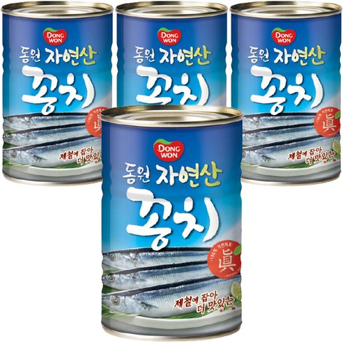 동원 꽁치 통조림, 400g, 4개