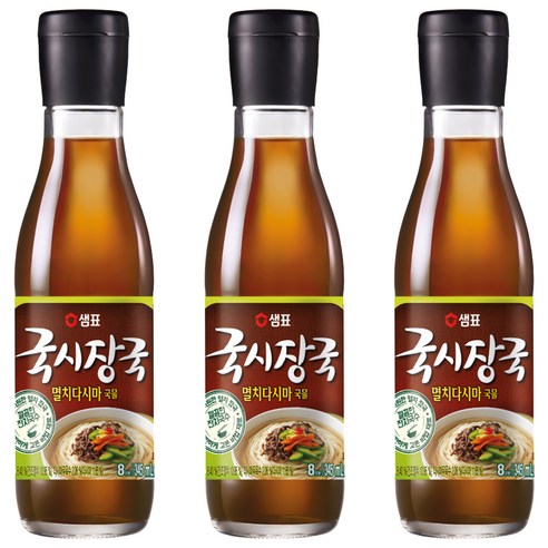 샘표 국시장국 멸치다시마 국물, 345ml, 3개