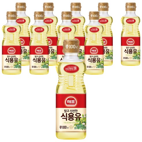 해표 식용유, 500ml, 10개