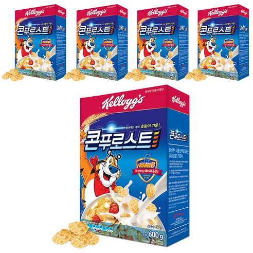 켈로그 콘푸로스트 시리얼, 600g, 5개