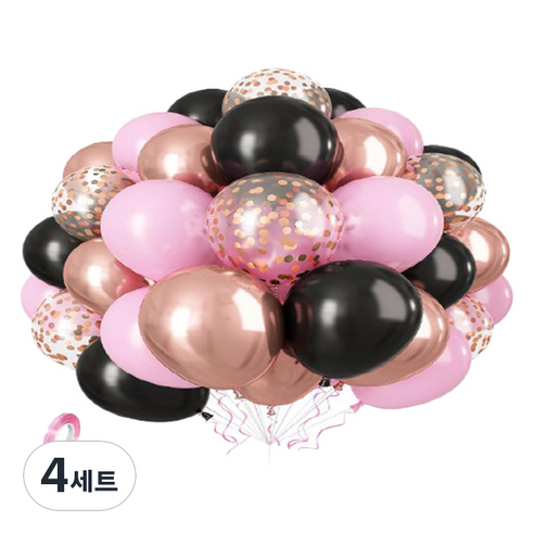 만들하비 컨페티 풍선 30p 세트, 블랙핑크(랜덤발송), 4세트