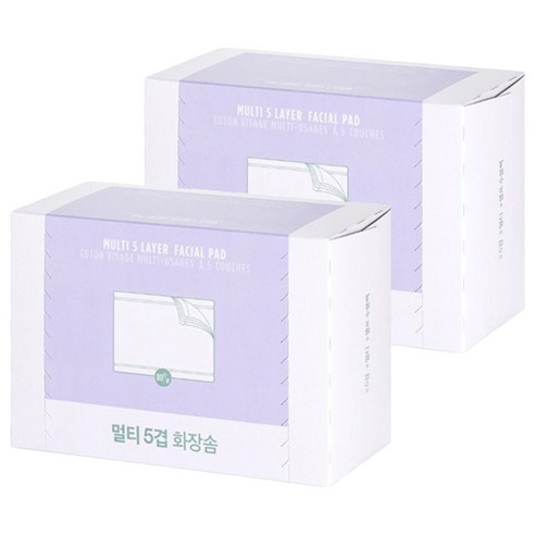 더페이스샵 데일리뷰티툴즈 멀티 5겹 화장솜, 80개입, 2개