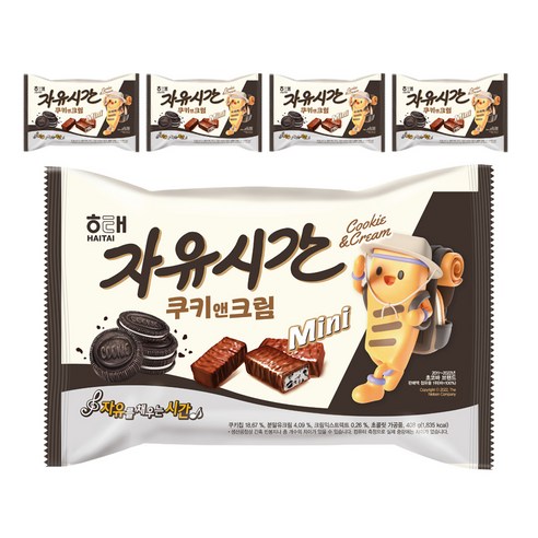 자유시간 쿠키앤크림 미니, 408g, 5개