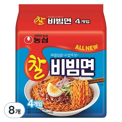 농심 찰비빔면 봉지 130 g, 46개