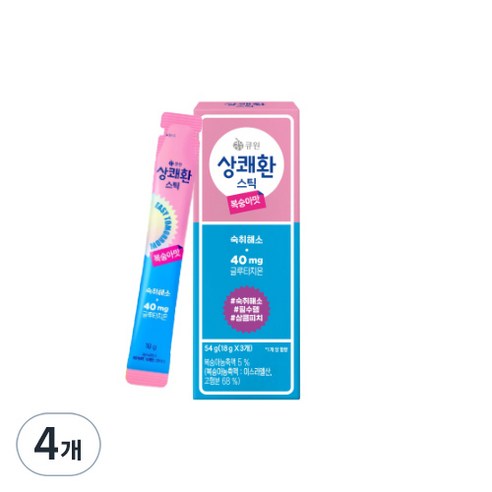 큐원 상쾌환 스틱 복숭아맛 3p, 54g, 4개