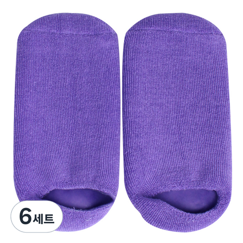 풋인솔 각질관리 발바닥 보습양말, 6세트