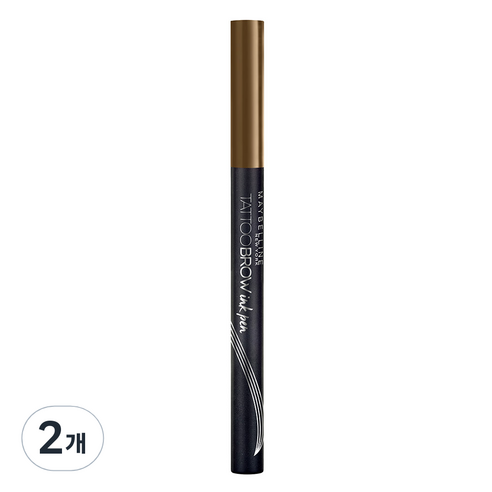 메이블린 뉴욕 타투브로우 잉크펜 0.5g, 내추럴 브라운, 2개